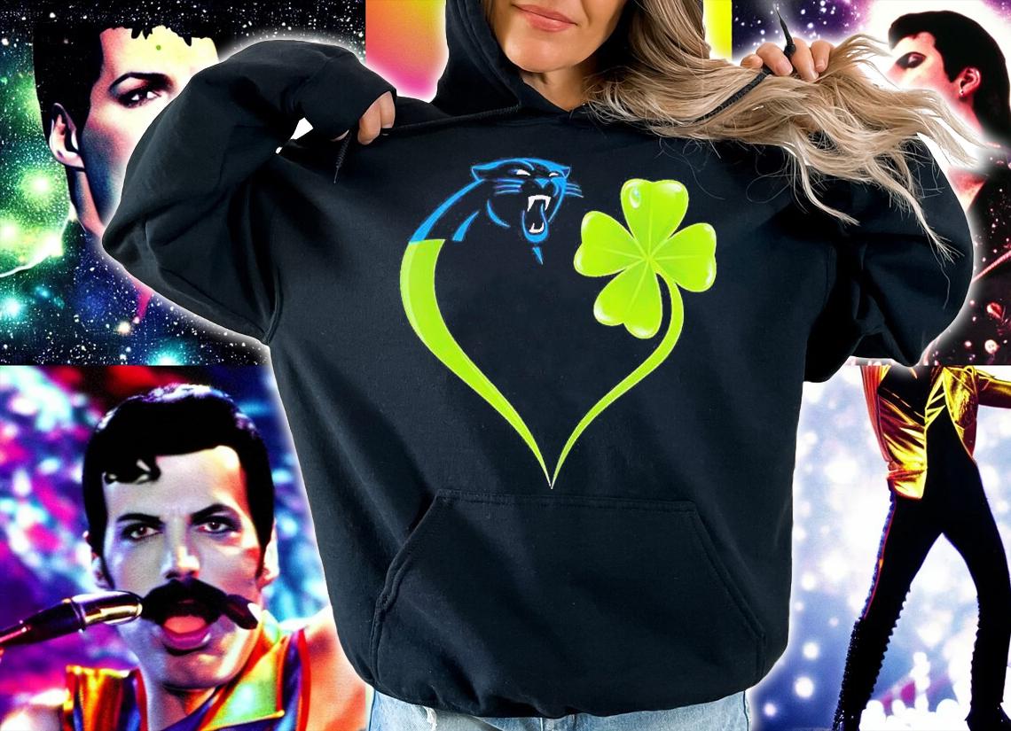 Carolina Panthers Shamrock Heart St Patrick's Day T-Shirt t-shirt hoodie