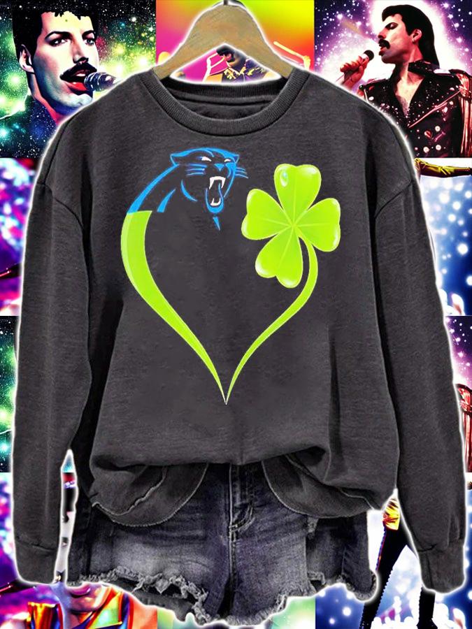 Carolina Panthers Shamrock Heart St Patrick's Day T-Shirt t-shirt sweatshirt