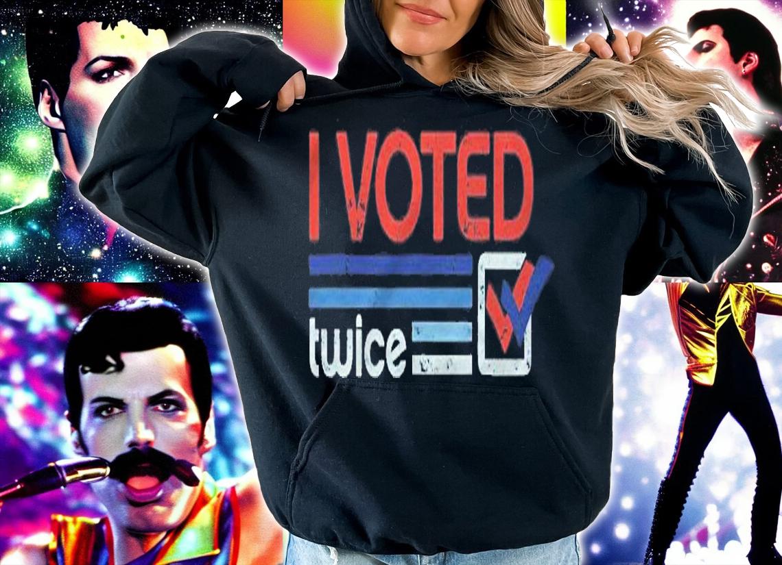 I Voted (Twice) Sarcastic Funny Retro Vintage I Voted Twice Shirt t-shirt