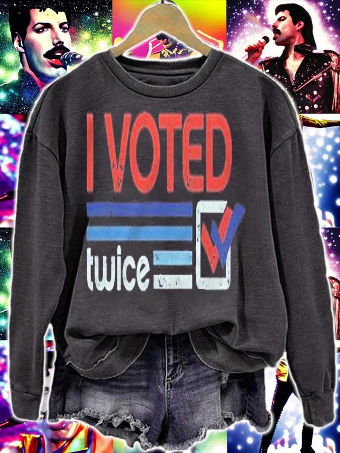 I Voted (Twice) Sarcastic Funny Retro Vintage I Voted Twice Shirt t-shirt