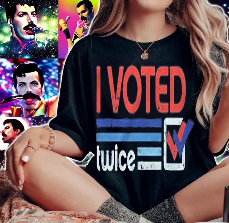 I Voted (Twice) Sarcastic Funny Retro Vintage I Voted Twice Shirt t-shirt