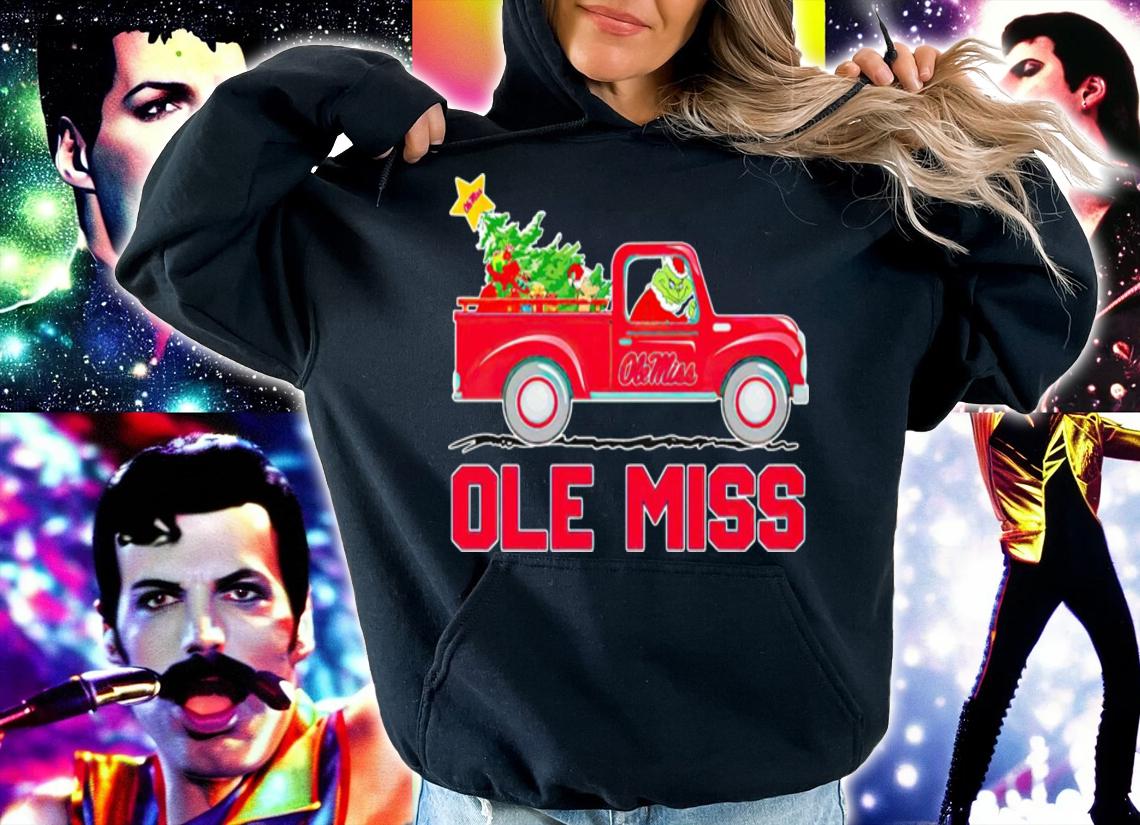 Ole Miss Grinch Driving Truck Ole Miss Rebels Christmas t-shirt