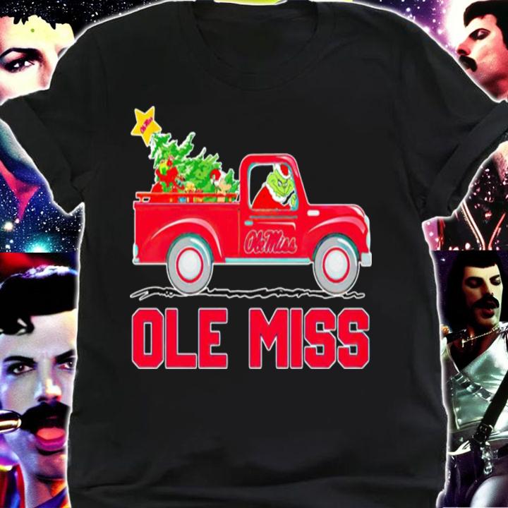 Ole Miss Grinch Driving Truck Ole Miss Rebels Christmas t-shirt