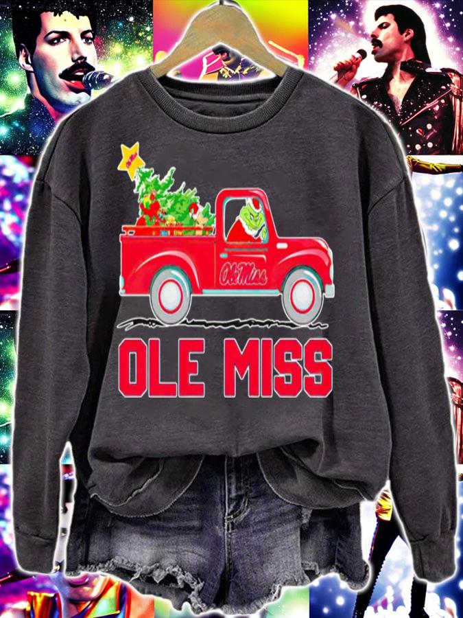 Ole Miss Grinch Driving Truck Ole Miss Rebels Christmas t-shirt