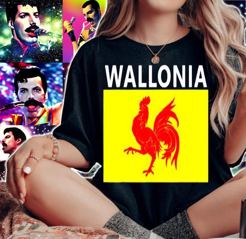 Wallonia Flag Design Walloon Belgium Culture T-SHirt t-shirt woman shirt