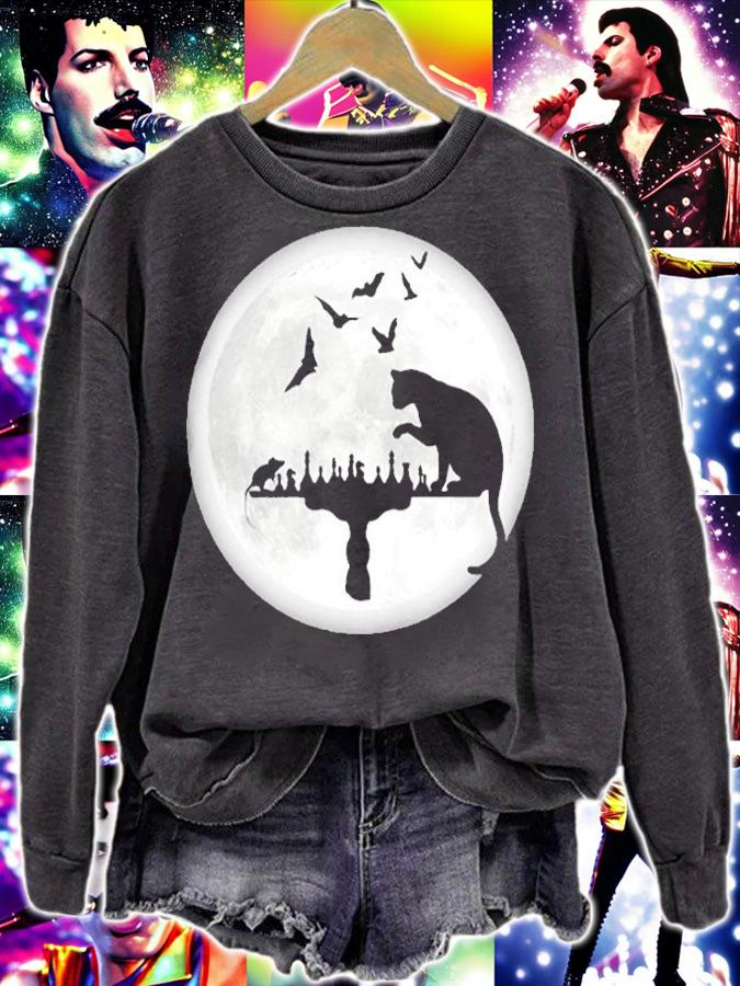 Cat Chess Moon T-Shirt sweatshirt