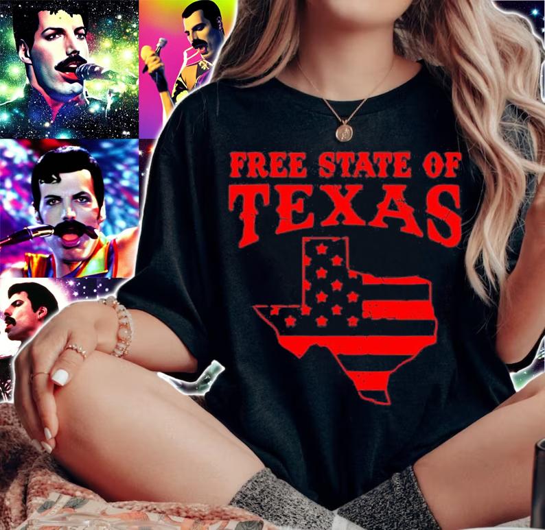 Free State of Texas USA Flag T-Shirt