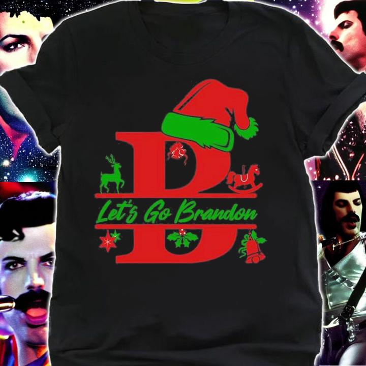 Lets Go Brandon Christmas Monogram Funny Let's Go Brandon Christmas Tee T-Shirt shirt