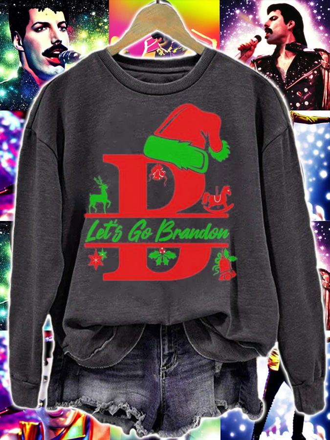 Lets Go Brandon Christmas Monogram Funny Let's Go Brandon Christmas Tee T-Shirt sweatshirt