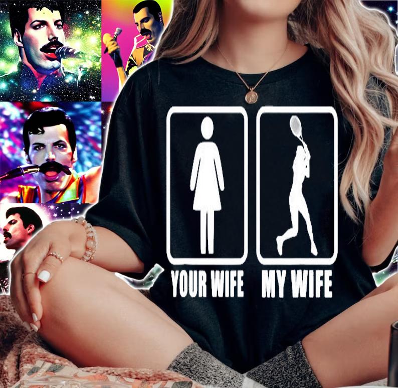 Mens Your Wife My Wife Spouse Husband Racquet Tennis T-Shirt
