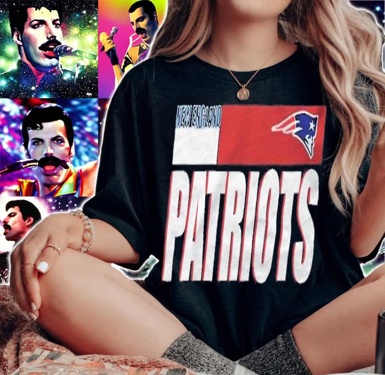 New England Patriots logo flag T-shirt