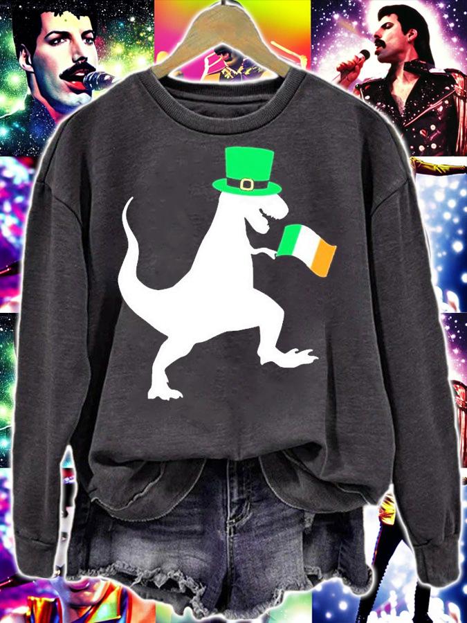 Saint Patrick's Day Dinosaur T-Rex T-Shirt sweatshirt