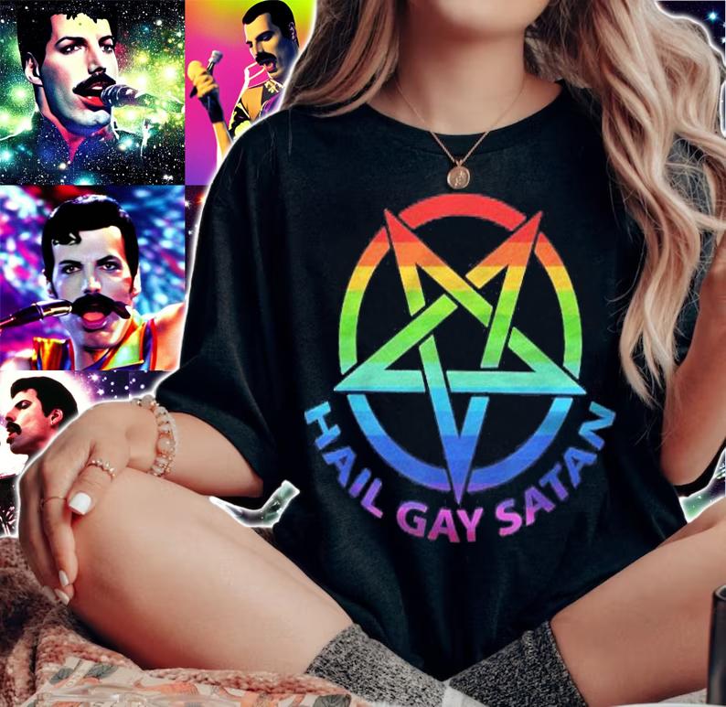 Hail Gay Satan Pentagram Lgbt Shirt