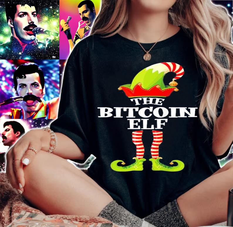 The Bitcoin Elf Funny Christmas Shirt woman shirt