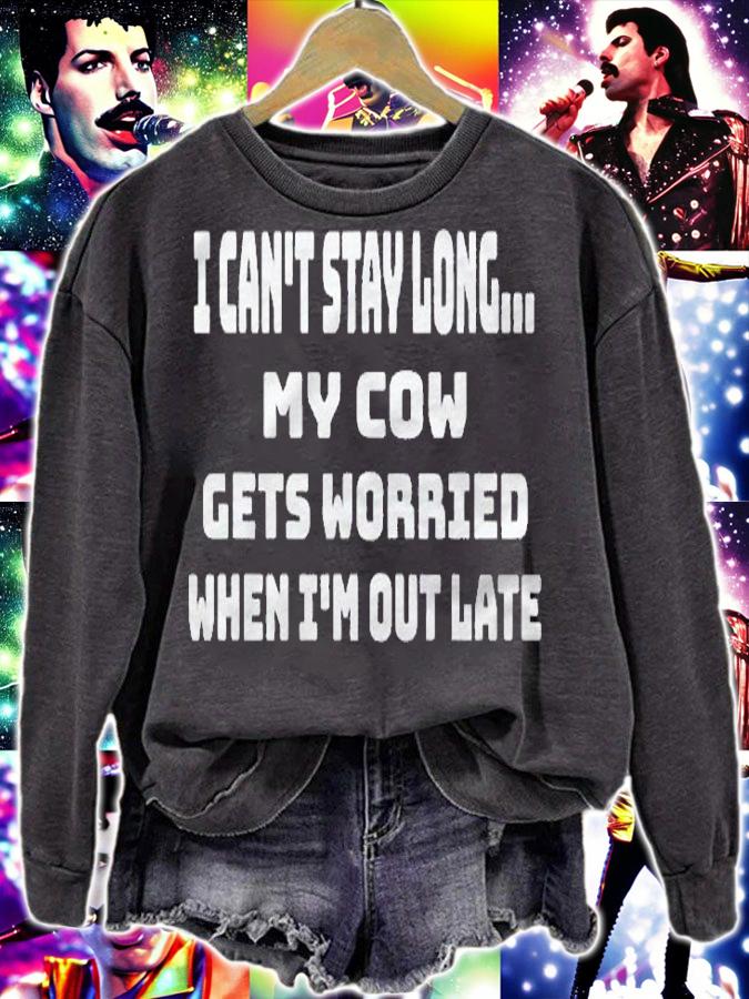 Funny My Cow Gets Worried Farm Animal Lover Shirt sweatshirt