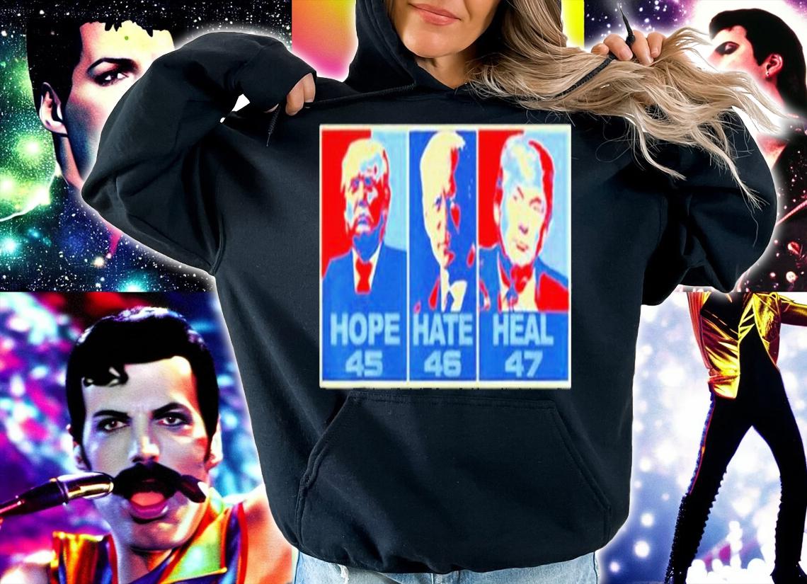 Hope 45 Hate 46 Heal 47 Anti Biden Vote Trump T-Shirt