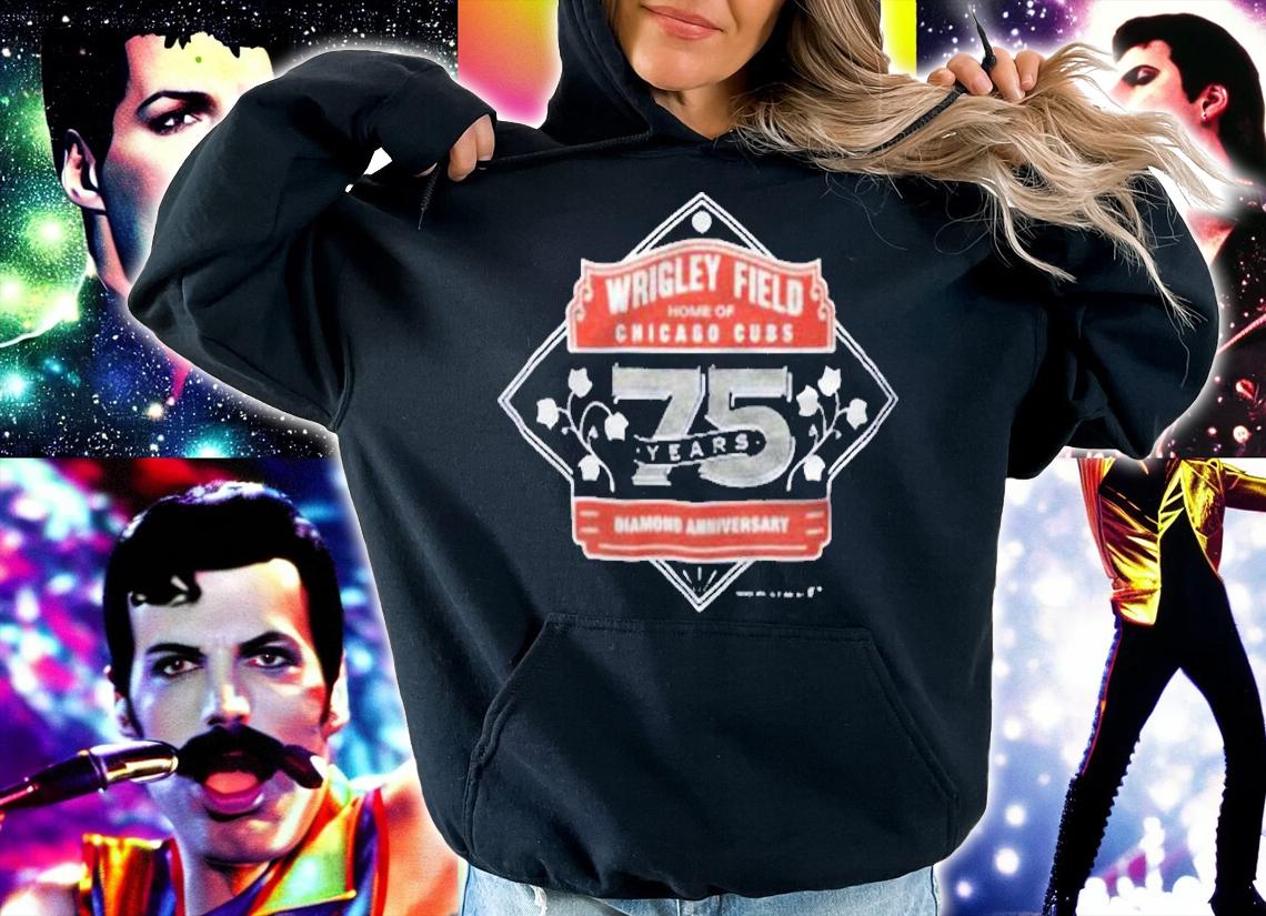 Vintage 80s chicago cubs wrigley field 75th anniversary shirt hoodie
