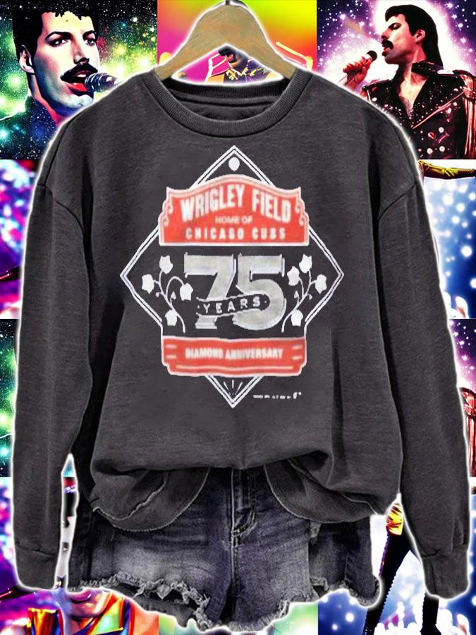 Vintage 80s chicago cubs wrigley field 75th anniversary shirt sweatshirt