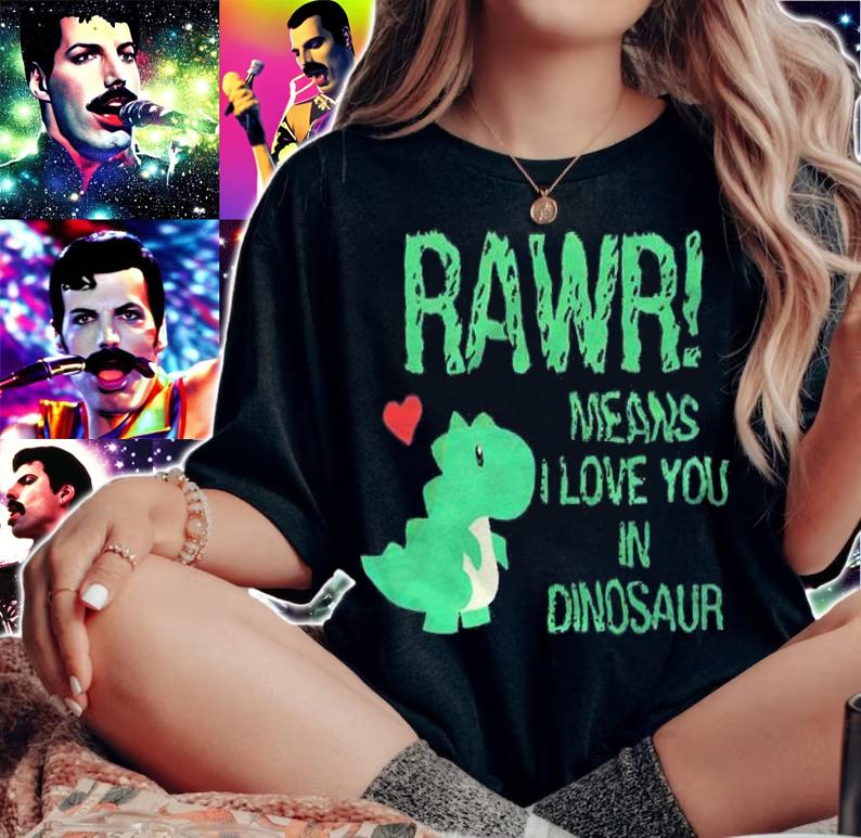 Rawr Means I love You in Dinosaur T-shirt woman shirt