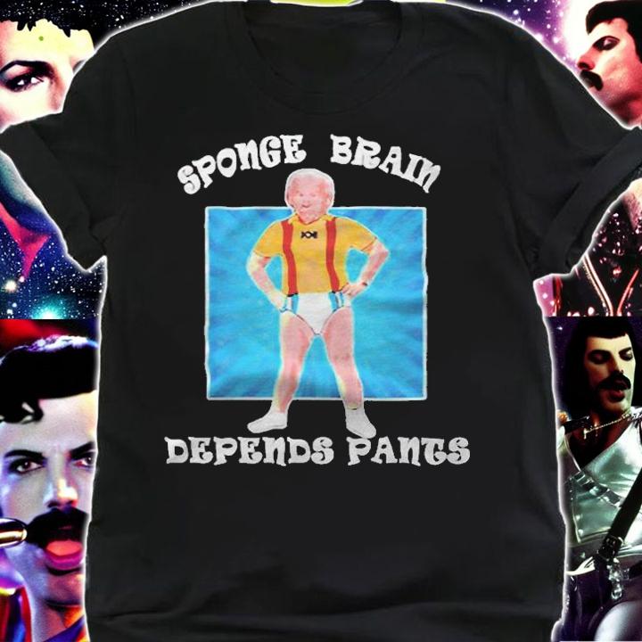 Funny anti Joe Biden sponge brain depends pants T-shirt shirt