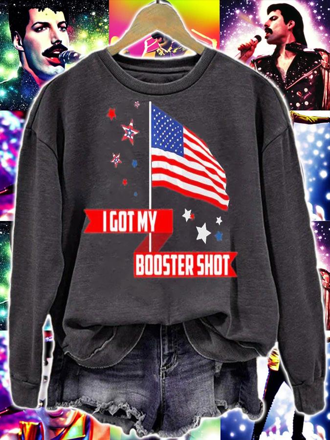 I Got My Booster Shot US Flag T-Shirt