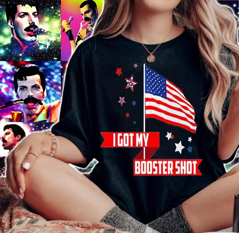 I Got My Booster Shot US Flag T-Shirt
