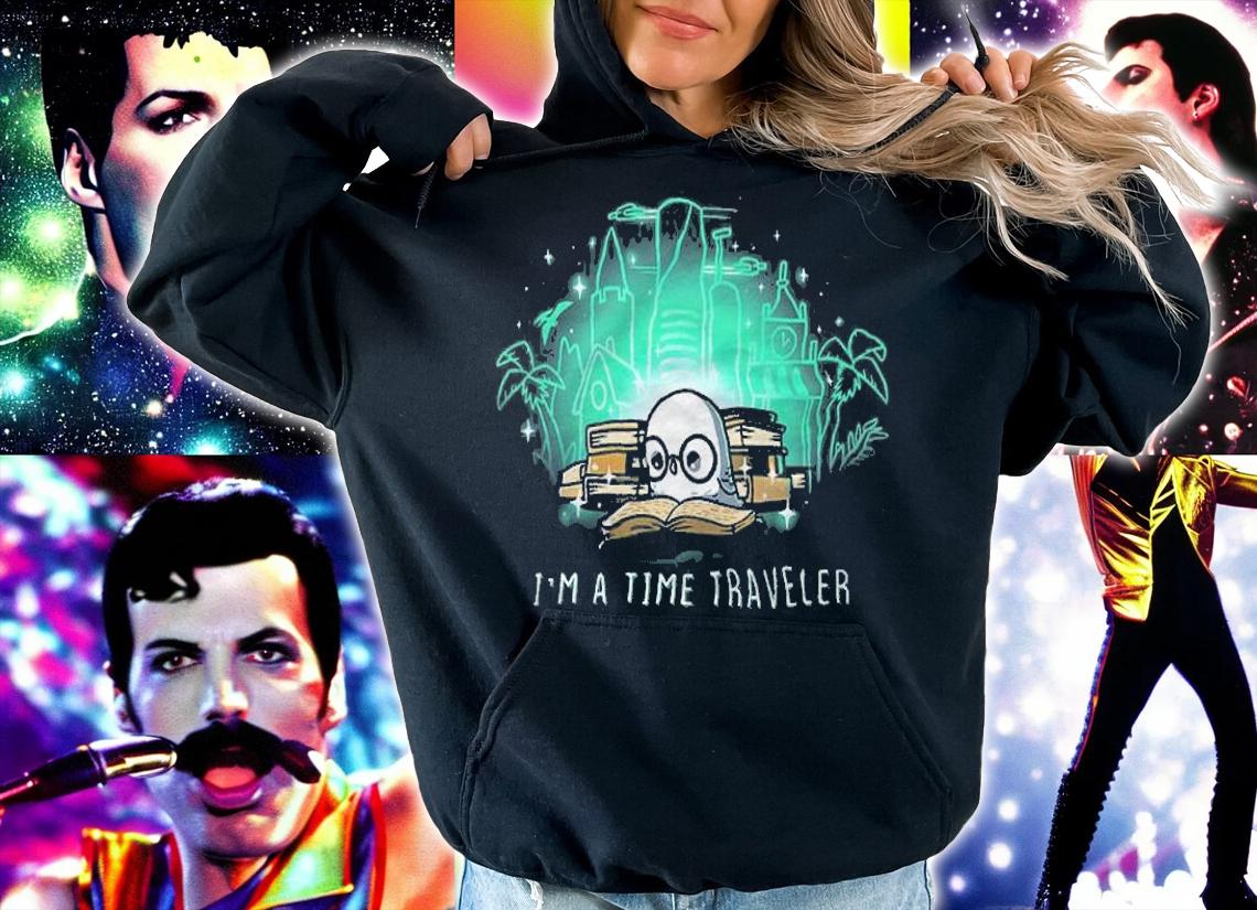 I'm a Time Traveler Owl read book shirt hoodie