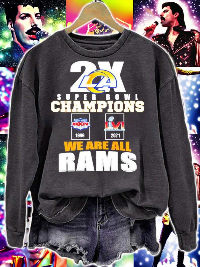 Los Angeles Rams 2X Super Bowl Champions 1999-2021 We Are All Rams Shirt