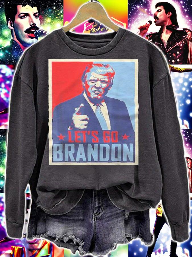 Premium retro Vintage Let's Go Brandon Trump Poster Joe Biden Chant T-Shirt sweatshirt