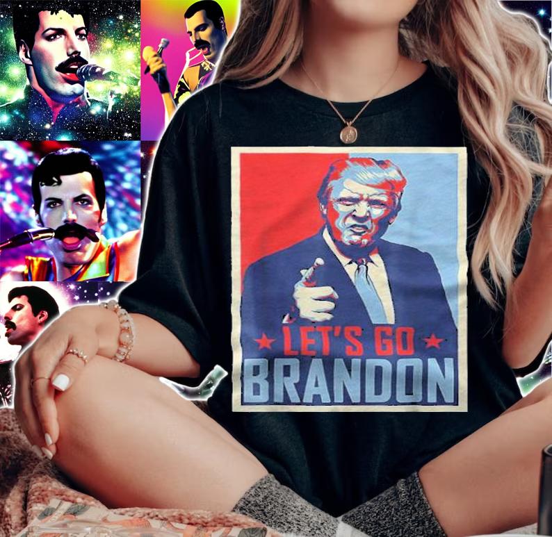 Premium retro Vintage Let's Go Brandon Trump Poster Joe Biden Chant T-Shirt woman shirt