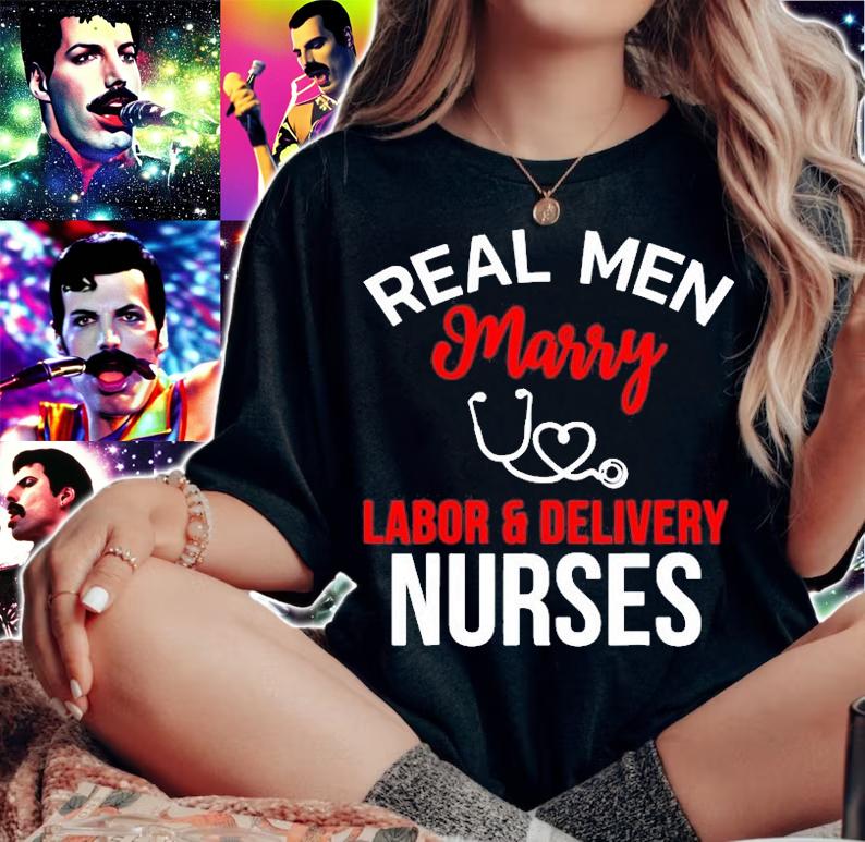 Real Men Marry Labor & Delivery Nurses Husbands Nurse Gift T-Shirt