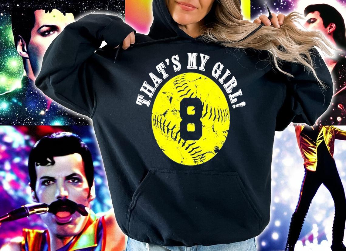 Thats My Girl #8 Softball Player Mom or Dad Gift T-Shirt hoodie