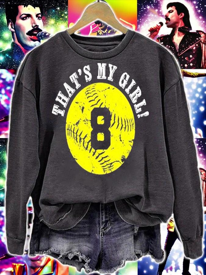 Thats My Girl #8 Softball Player Mom or Dad Gift T-Shirt sweatshirt