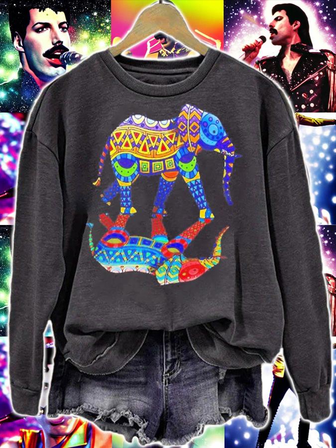 Colorful Indian Elephant Spring Color Festival Gift T-Shirt sweatshirt