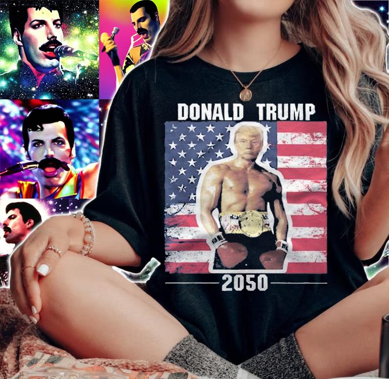 Donald Trump USA Flag Boxing Vintage T-Shirt woman shirt