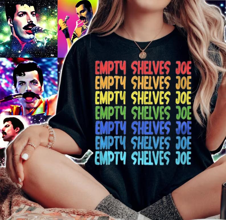 F Joe Biden empty Shelves Joe Retro Colorful T-Shirt woman shirt