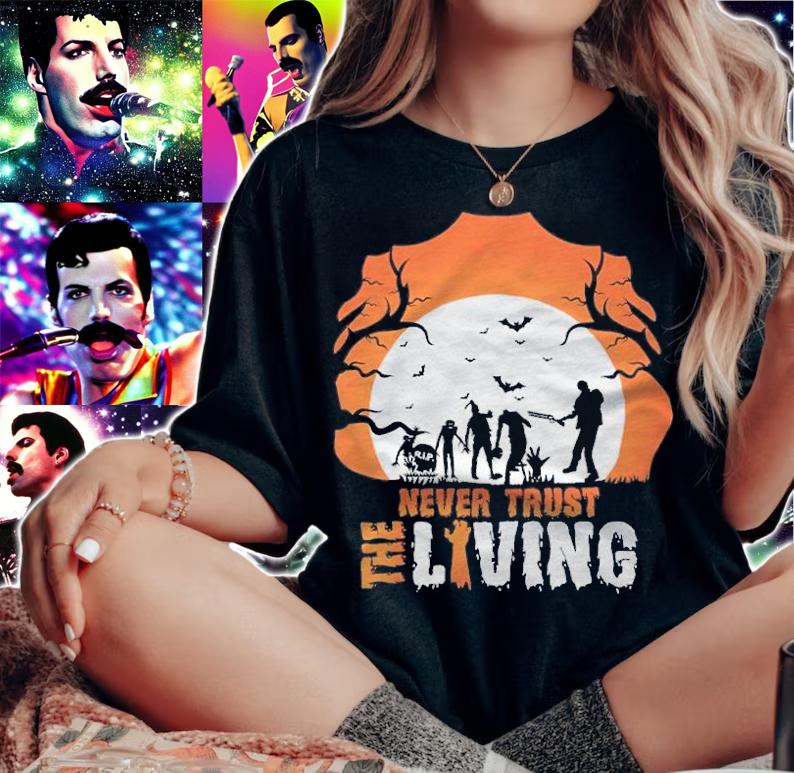 Halloween Spooky Zombie Never Trust The Living Shirt