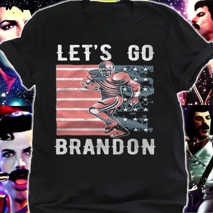Let's Go Brandon Football Player US Flag Funny T-Shirt shirt