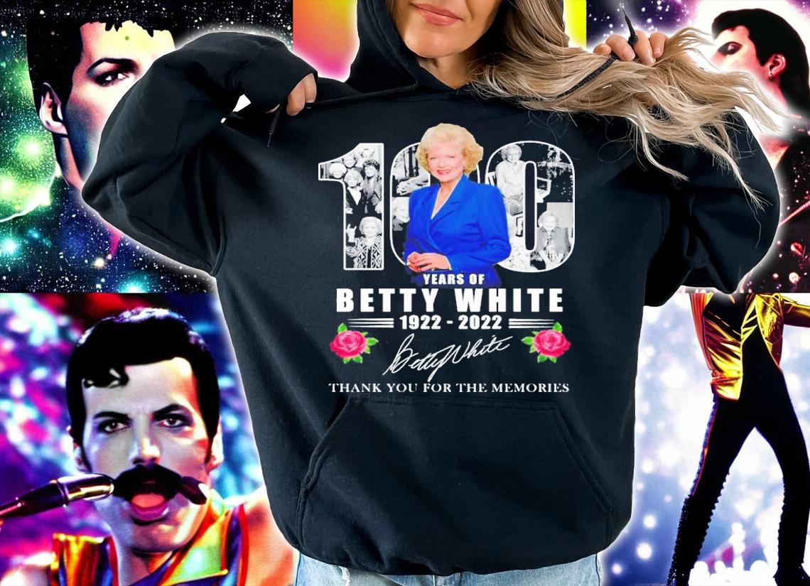 Rose 100 Years Of Betty White 1922-2022 Signatures Thank You For The Memories Shirt