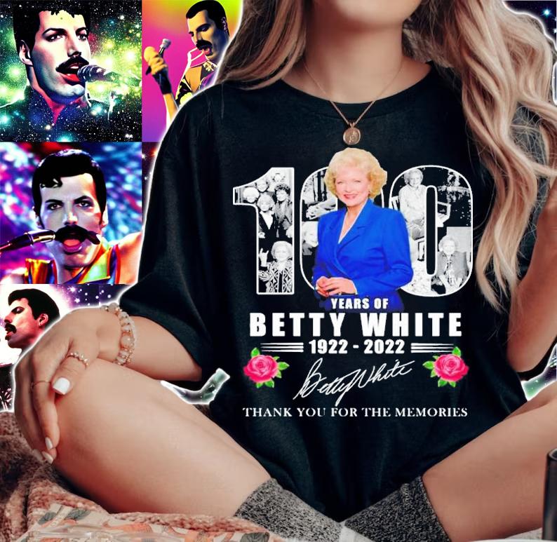 Rose 100 Years Of Betty White 1922-2022 Signatures Thank You For The Memories Shirt