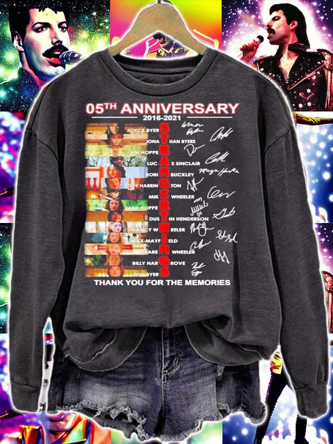 05th anniversary 2016 2021 Stranger Things thank you for the memories signatures t-shirt sweatshirt