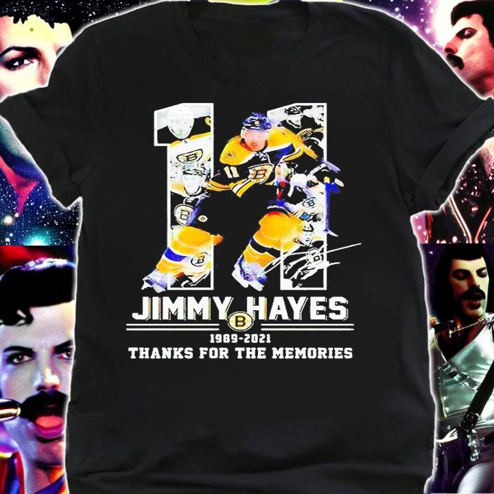 11 Jimmy Hayes 1989 2021 thanks for the memories signature t-shirt