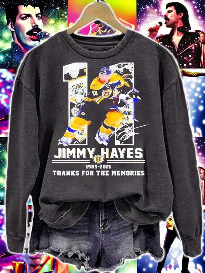 11 Jimmy Hayes 1989 2021 thanks for the memories signature t-shirt