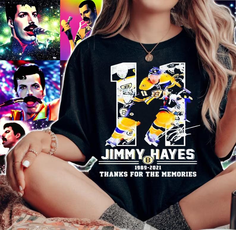 11 Jimmy Hayes 1989 2021 thanks for the memories signature t-shirt