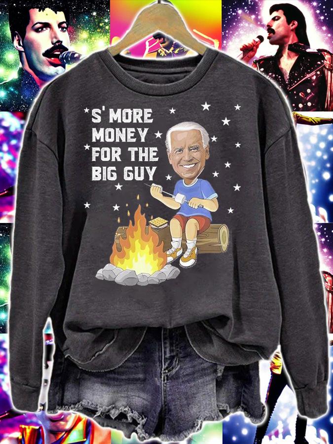 Funny Joe Biden S'more Money Camping With The Big Guy Fire T-Shirt sweatshirt