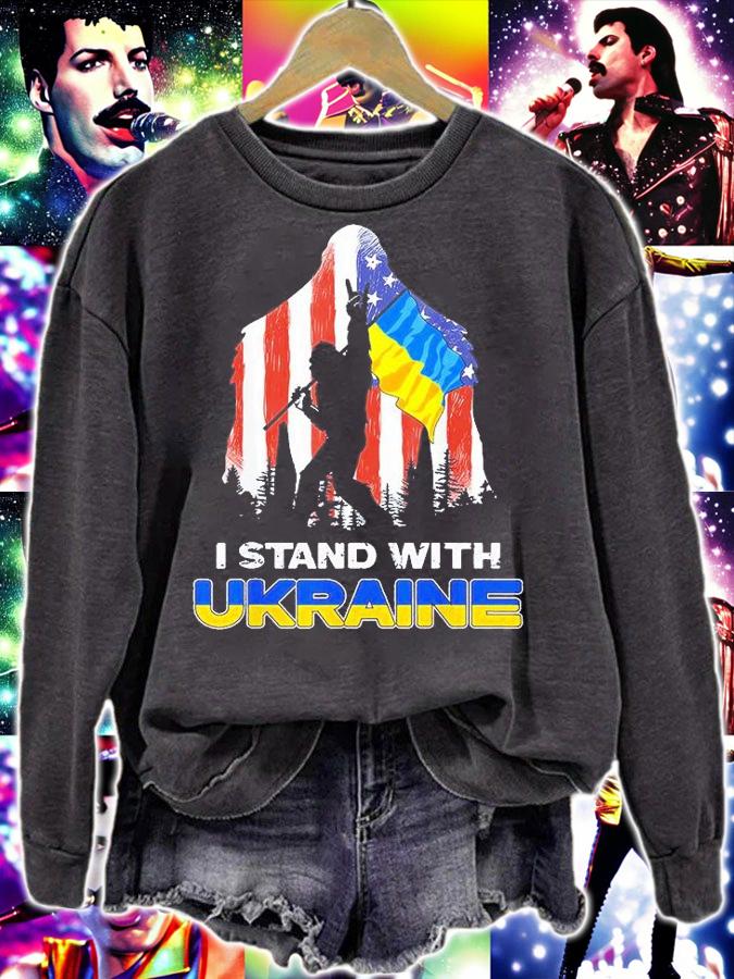 I Stand With Ukraine American Flag Bigfoot T-Shirt sweatshirt