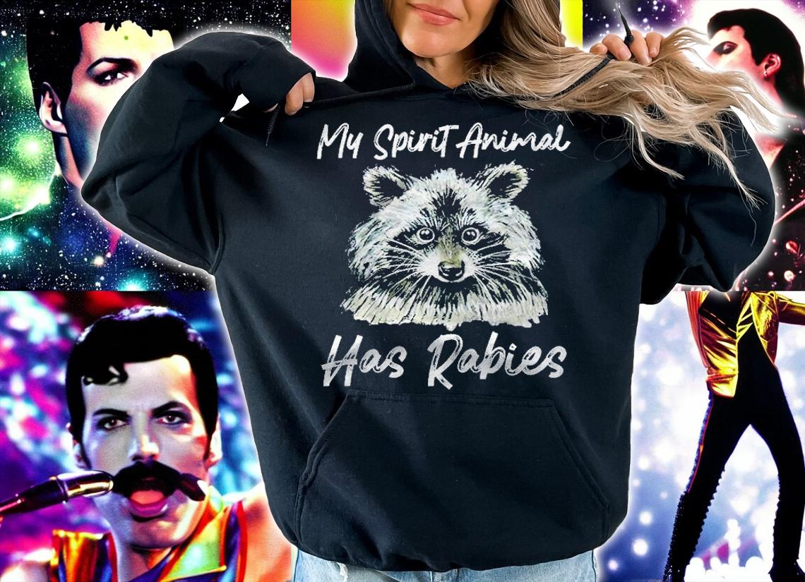 My Spirit Animal Has Rabies Raccoon Lover Gift Shirt hoodie