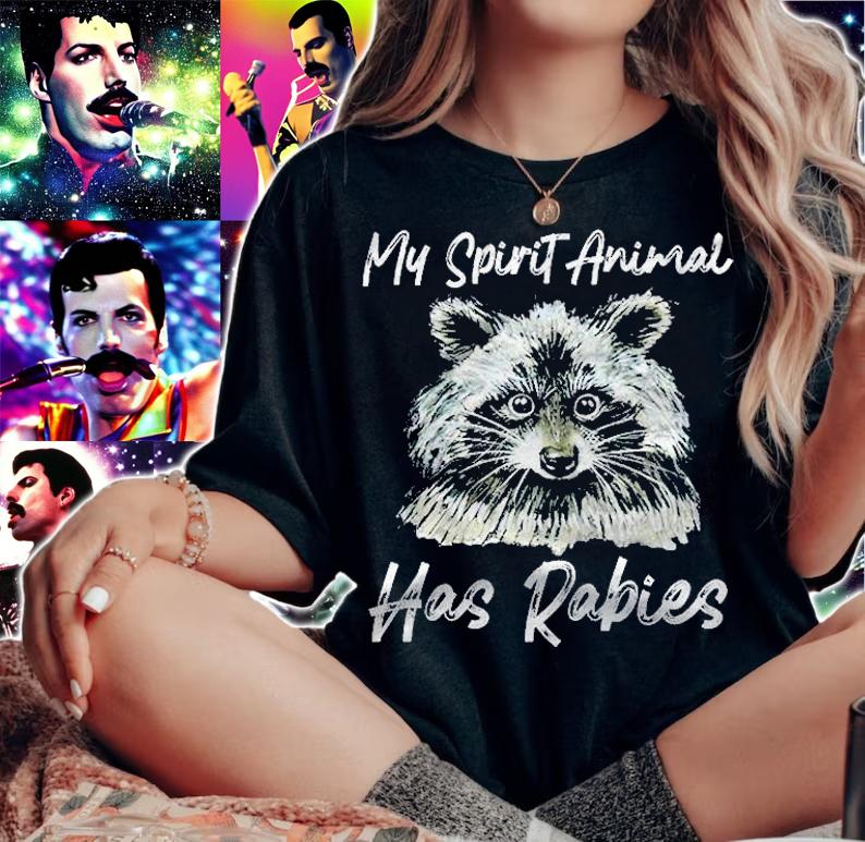My Spirit Animal Has Rabies Raccoon Lover Gift Shirt woman shirt