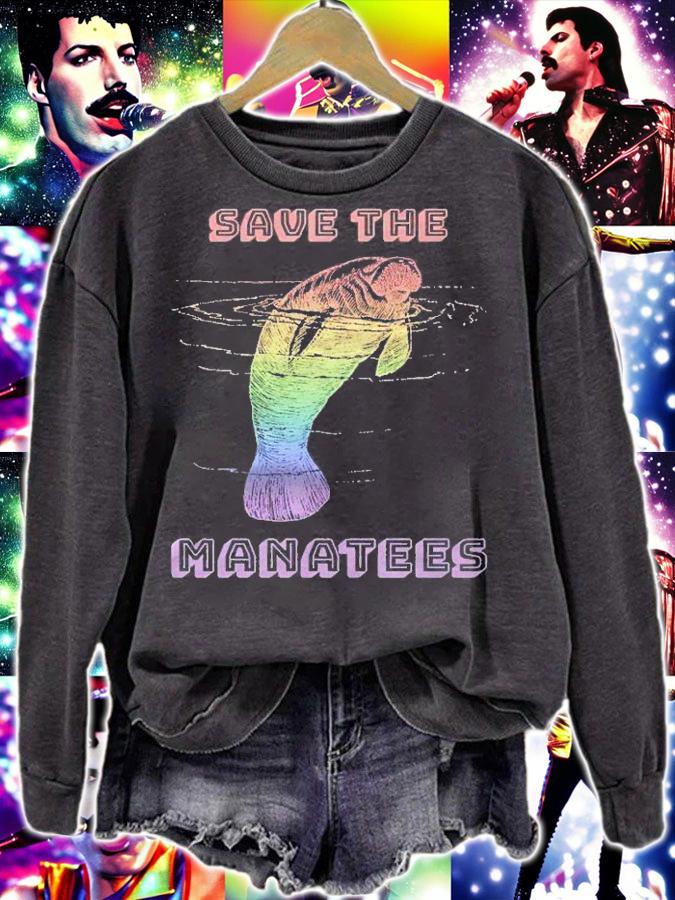 Rainbow Manatee Save The Sea Cow Species Endangered Shirt