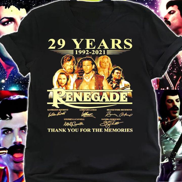 29 years 1992-2021 Renegade TV Series signatures t-shirt shirt